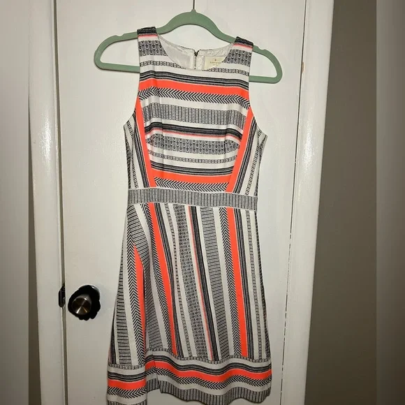 kate spade silver lining dress Kate Spade look for the silver lining orange pattern dress size 4